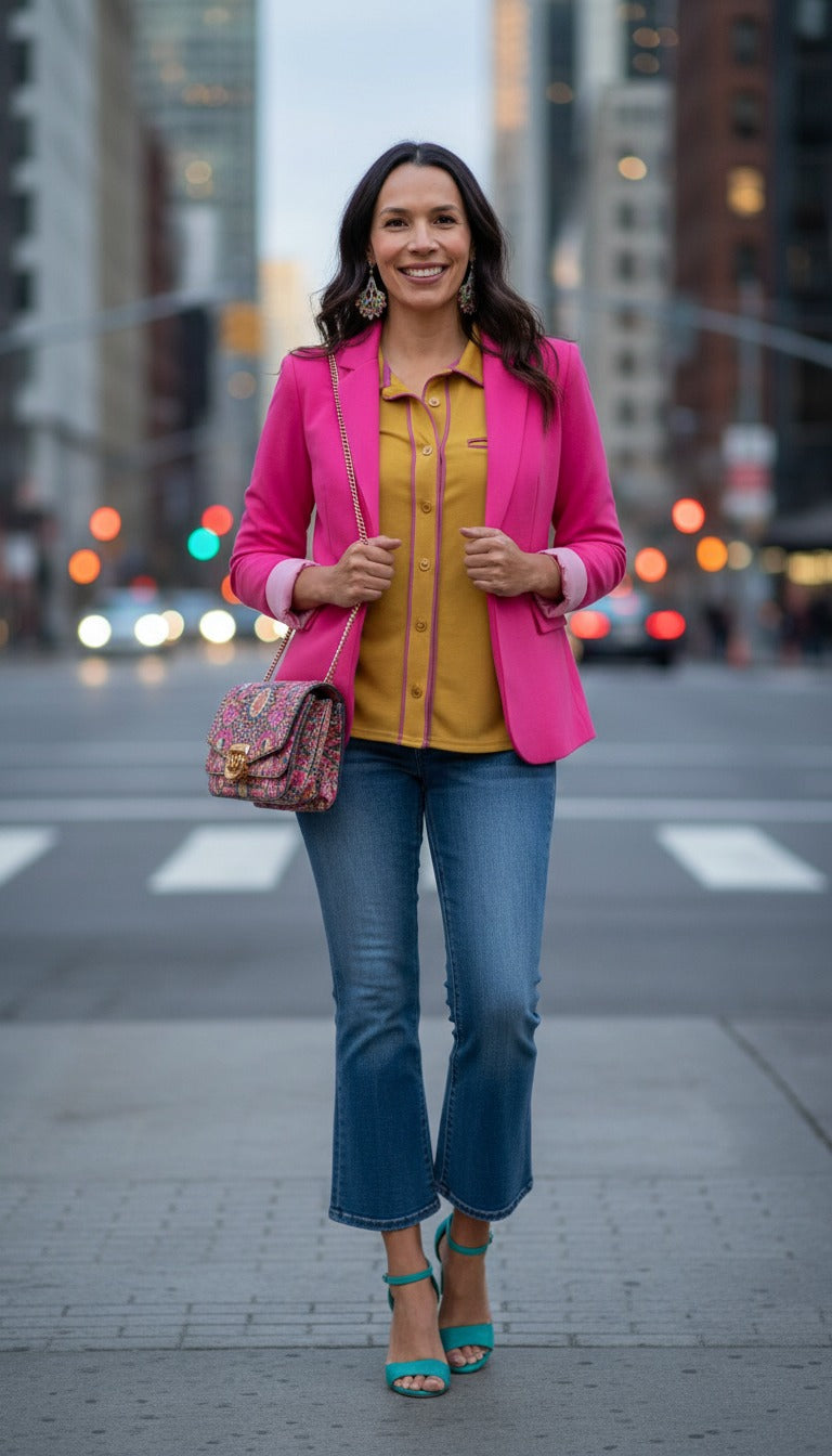 Pajama Styled Long Sleeve Blouse