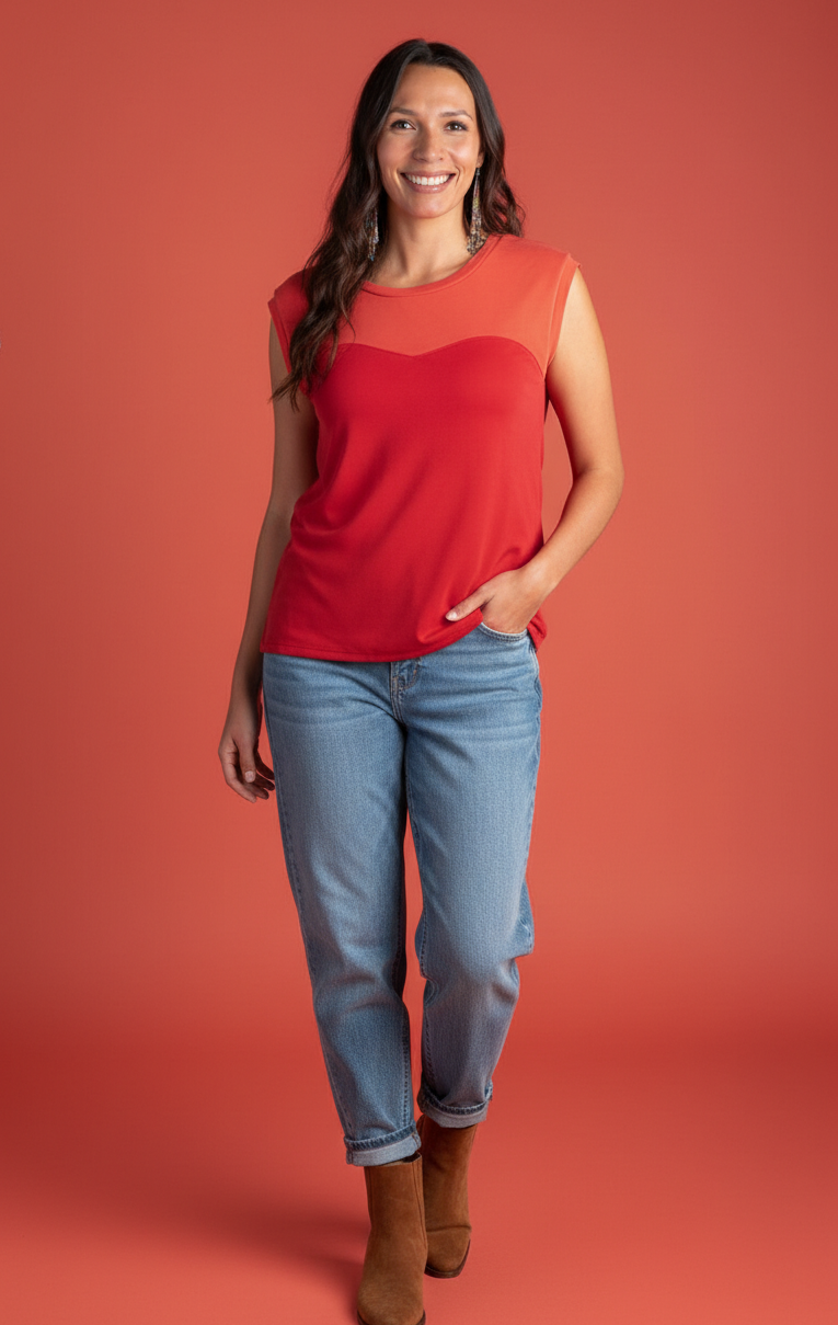 Two Toned Cap Sleeve Sweetheart