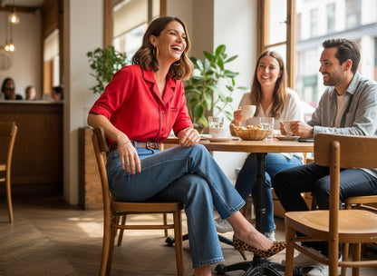 Pajama Styled Short Sleeve Blouse