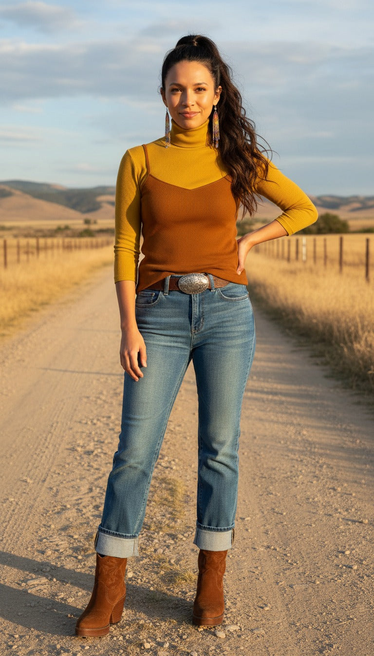 Two Toned Turtleneck Camisole