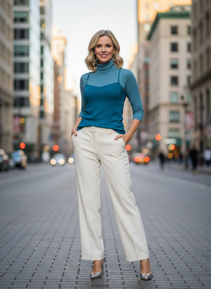 Two Toned Turtleneck Camisole