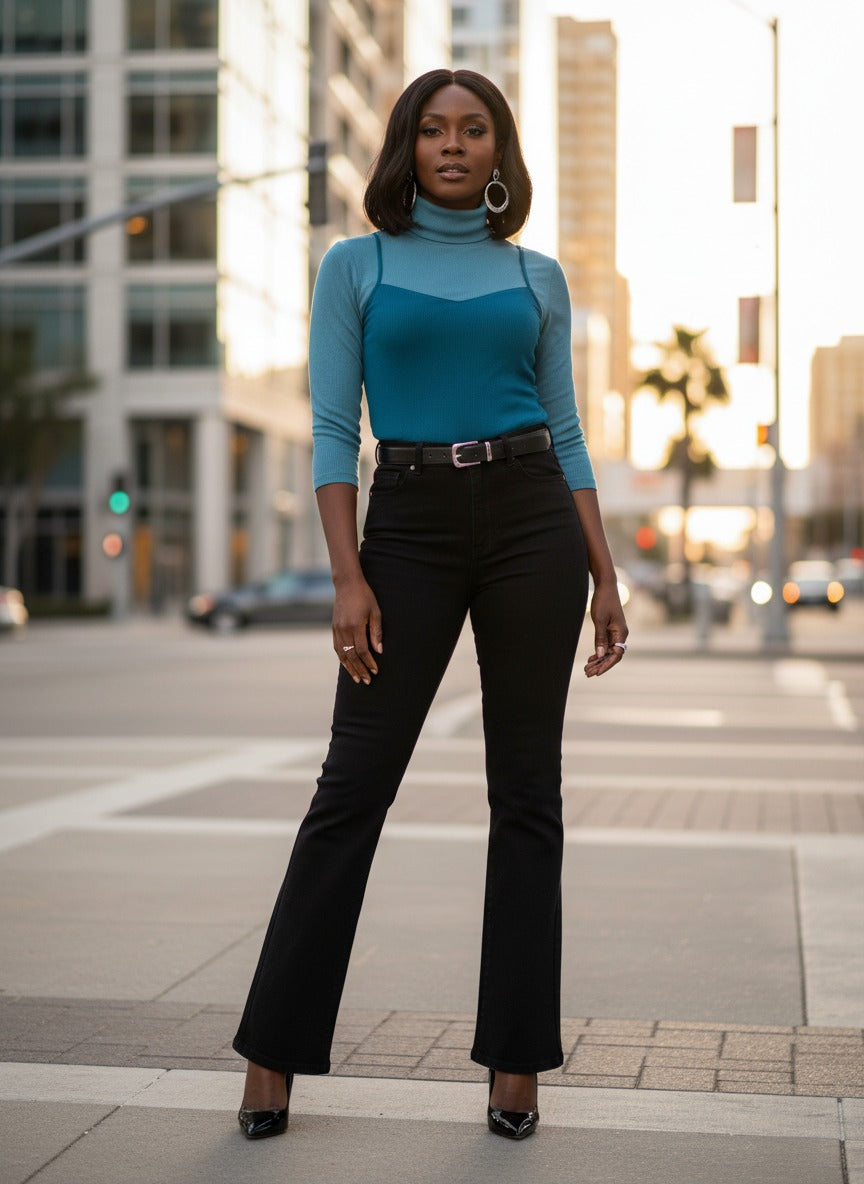 Two Toned Turtleneck Camisole