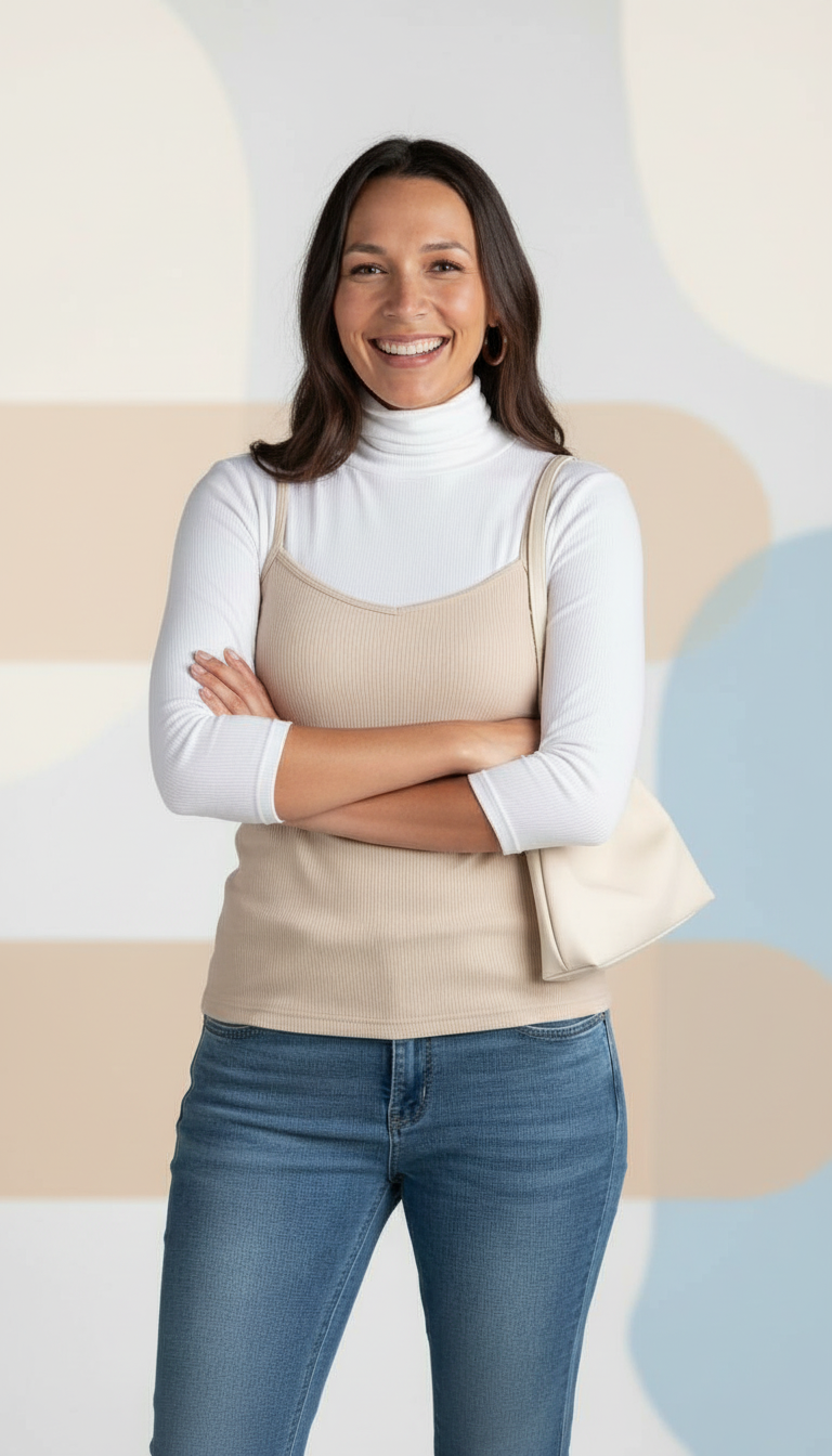 Two Toned Turtleneck Camisole
