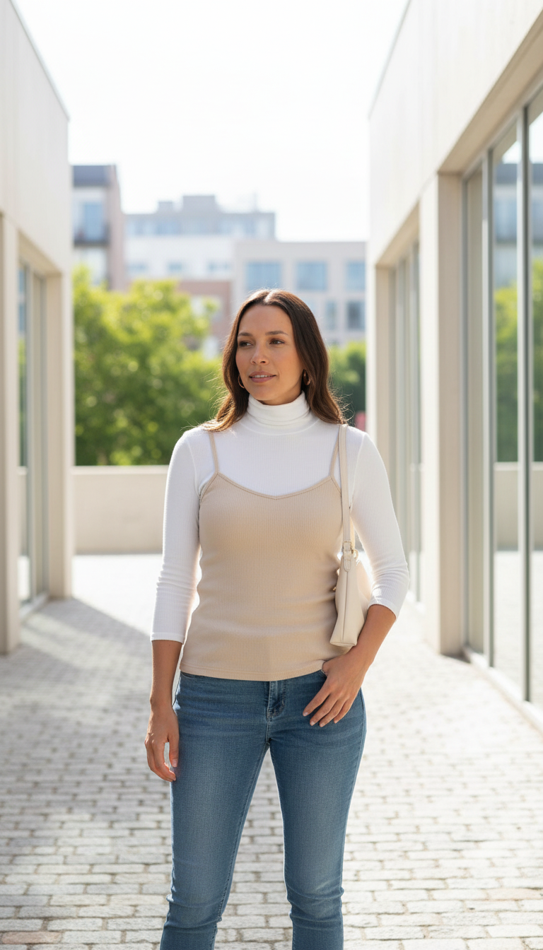 Two Toned Turtleneck Camisole