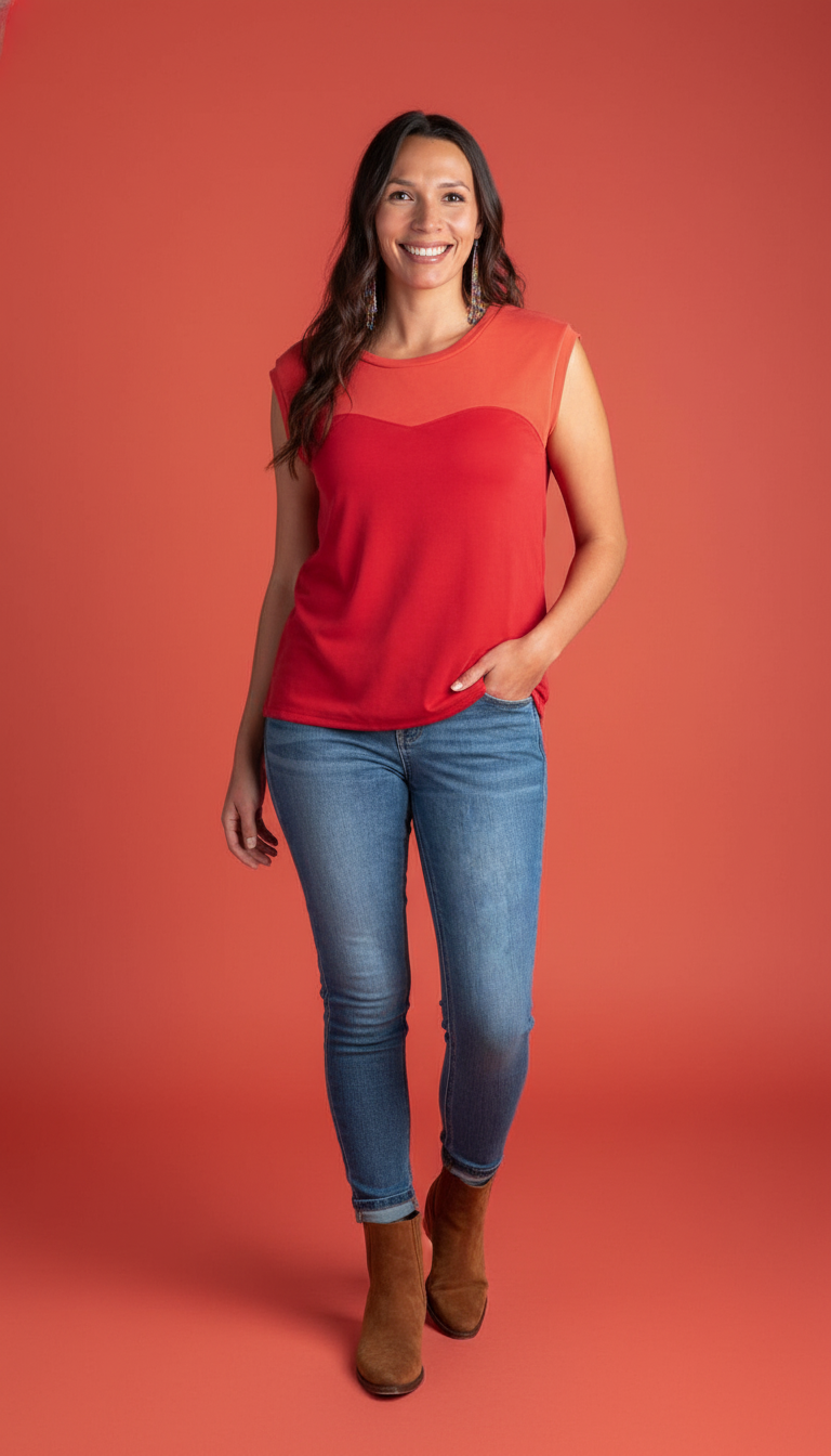 Two Toned Cap Sleeve Sweetheart